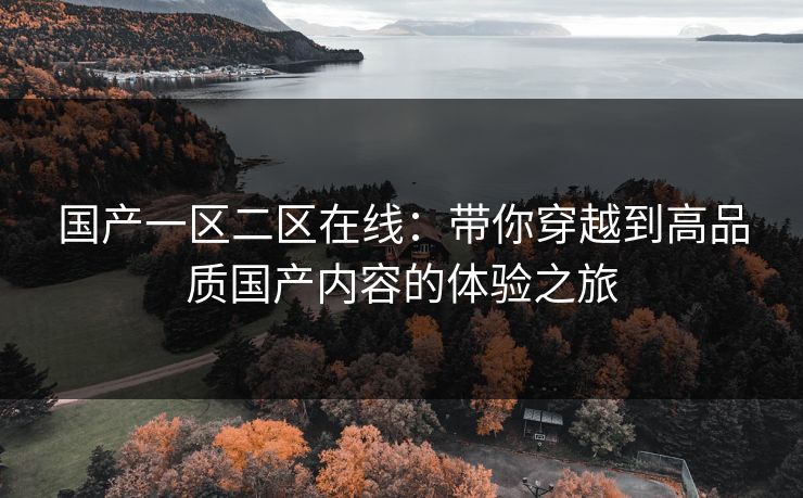 国产一区二区在线：带你穿越到高品质国产内容的体验之旅